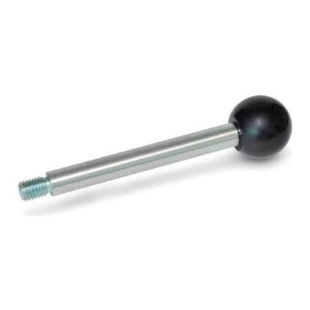 J.W. Winco J.W. Winco GN310 Steel Gear Lever w/ Ball Knob 10mm D 125mm L M8x1.25 310-10-125-A-ZB